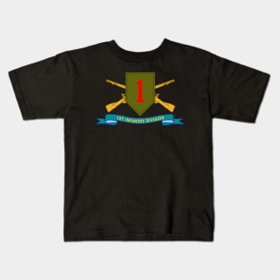 1st Infantry Division - SSI w Br - Ribbon Kids T-Shirt